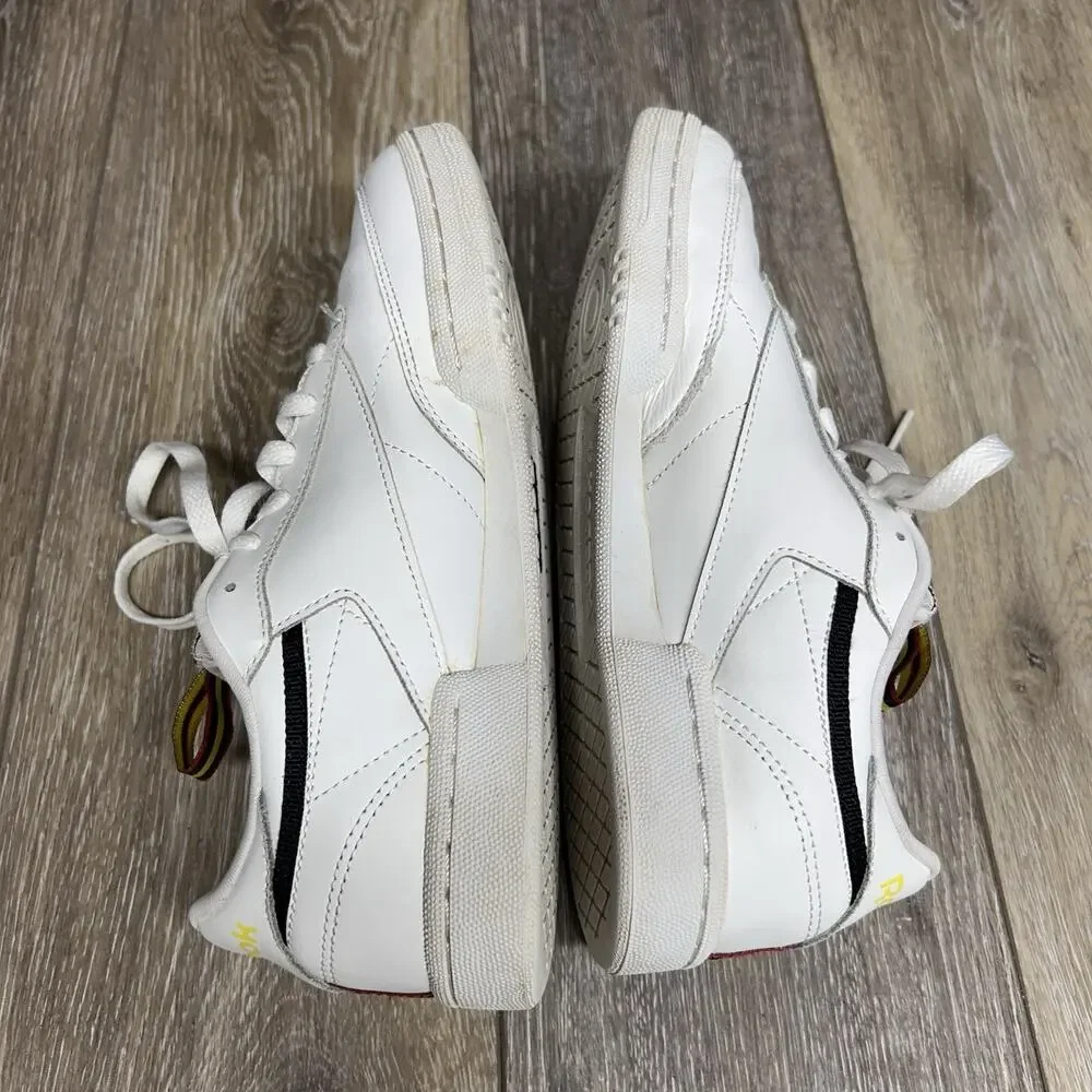 Reebok Classic Club C 85 Youth US Size 5.5 White Yellow Red Sneaker Shoes EG5284